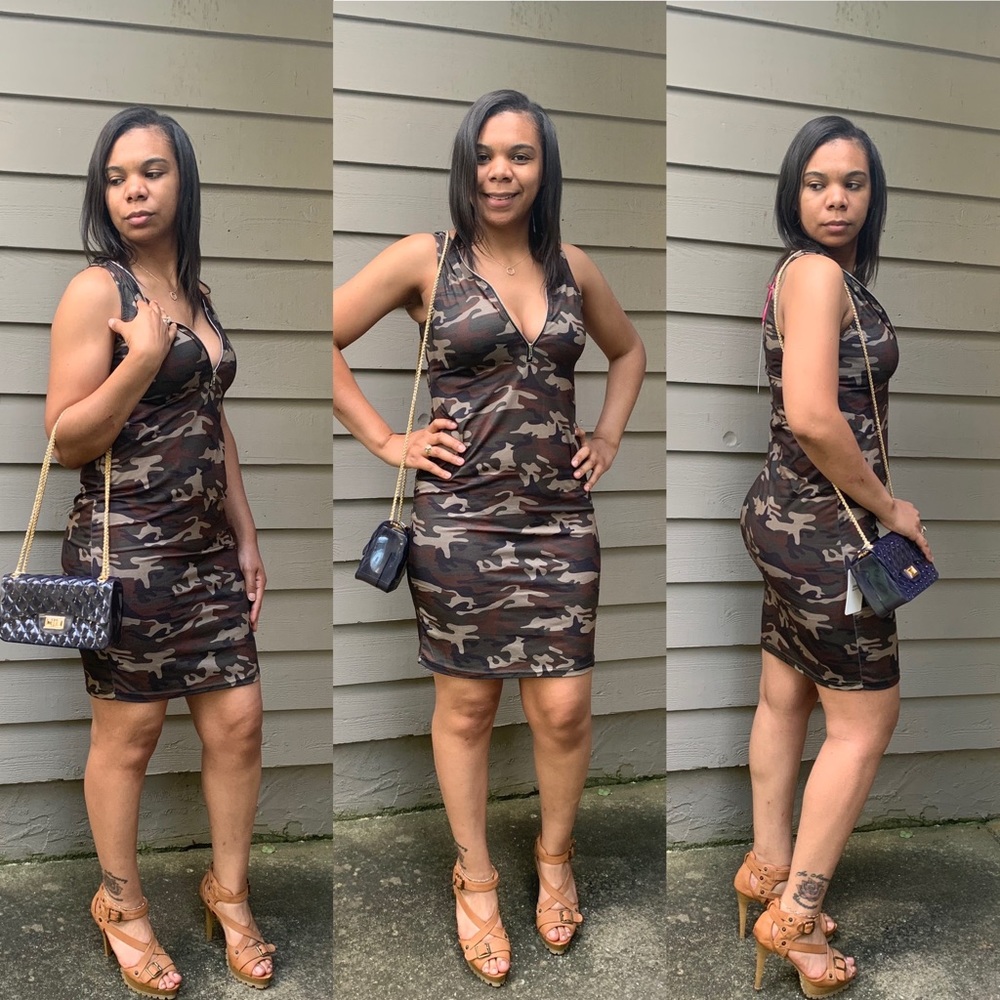 Camo Zipper Dress